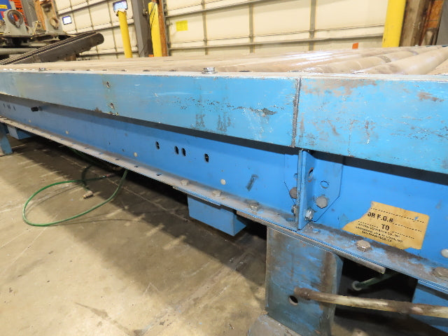 Hytrol 77"x 28' 6" Belt Drive Accumulating Pallet Conveyor 2.5" Roller 73"BF