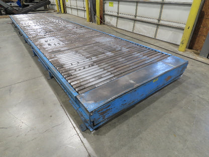 Hytrol 77"x 28' 6" Belt Drive Accumulating Pallet Conveyor 2.5" Roller 73"BF