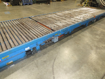 Hytrol 77"x 28' 6" Belt Drive Accumulating Pallet Conveyor 2.5" Roller 73"BF