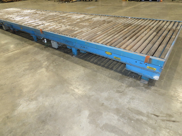 Hytrol 77"x 28' 6" Belt Drive Accumulating Pallet Conveyor 2.5" Roller 73"BF