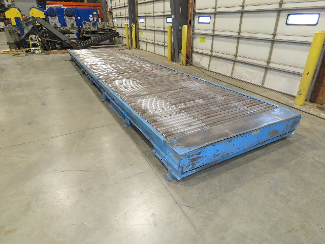 Hytrol 77"x 28' 6" Belt Drive Accumulating Pallet Conveyor 2.5" Roller 73"BF