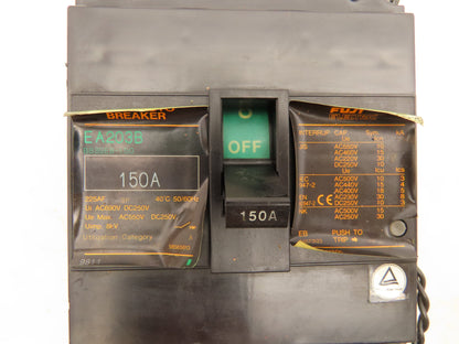 Fuji Electric EA203B Auto Circuit Breaker 150A 3 Pole Lot of 3