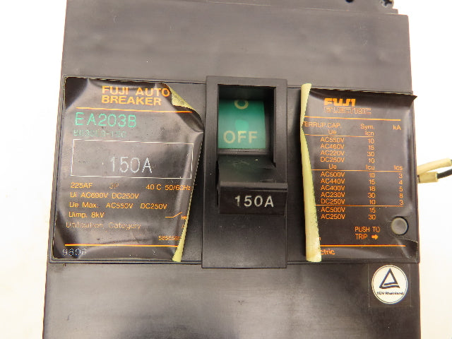 Fuji Electric EA203B Auto Circuit Breaker 150A 3 Pole Lot of 3