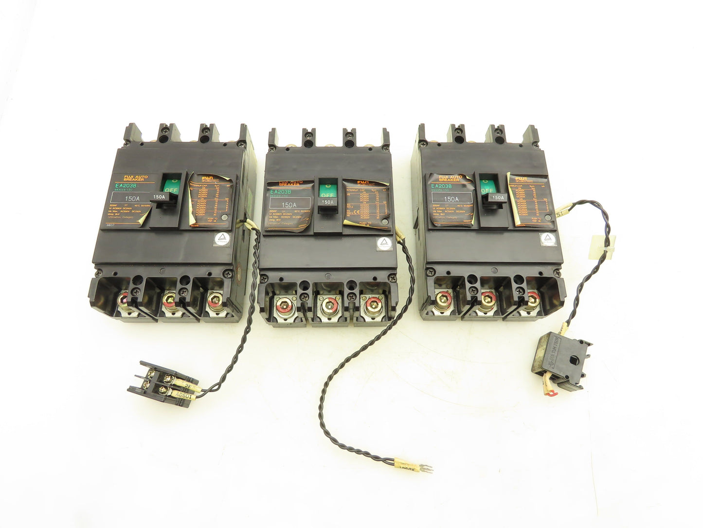Fuji Electric EA203B Auto Circuit Breaker 150A 3 Pole Lot of 3