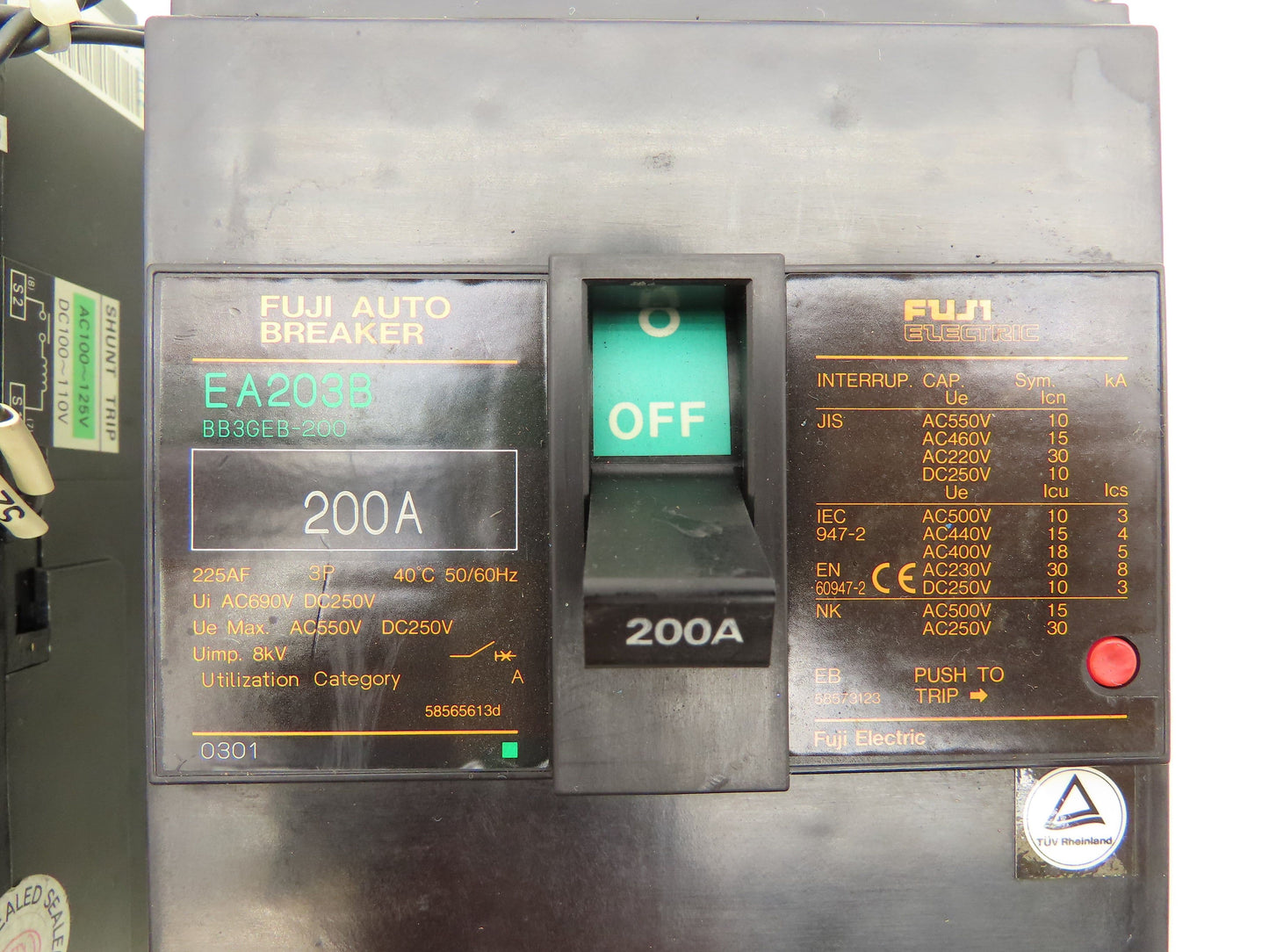 Fuji Electric EA203B Auto Circuit Breaker 200A 3 Pole Lot of 2