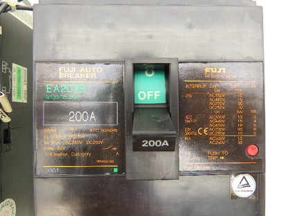 Fuji Electric EA203B Auto Circuit Breaker 200A 3 Pole Lot of 2
