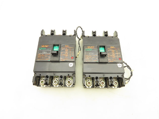 Fuji Electric EA203B Auto Circuit Breaker 200A 3 Pole Lot of 2