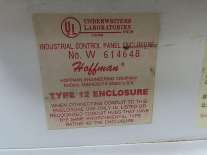 Hoffman Electrical Enclosure 72x36x24" Freestanding Dual Access Rear Door