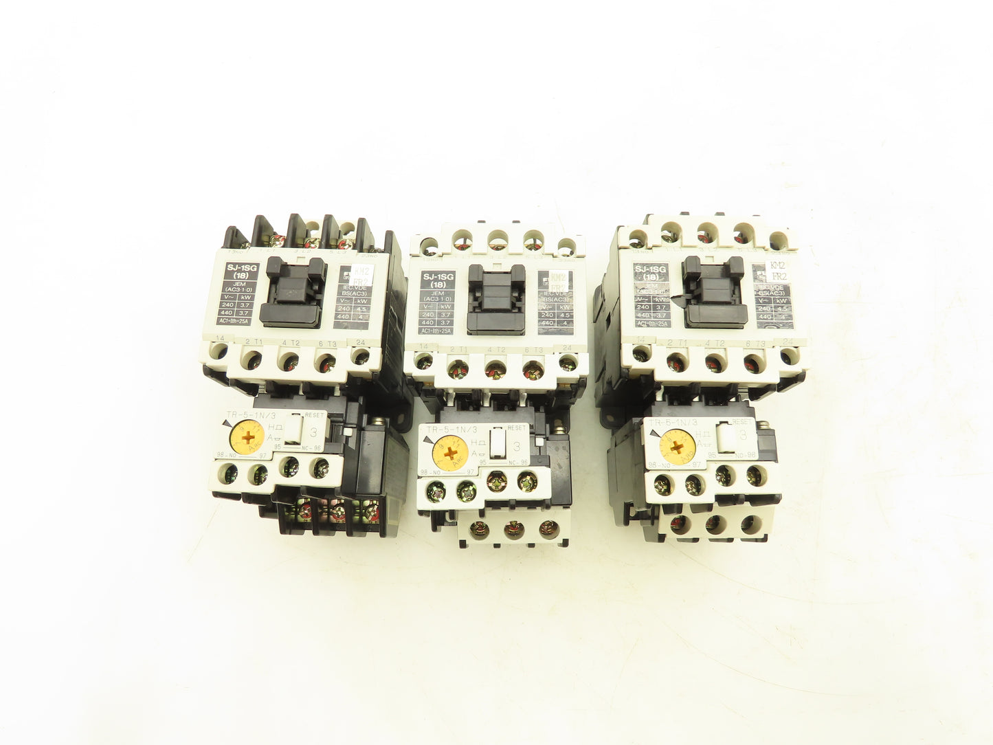Fuji Electric SJ-1SG Magnetic Contactor Thermal Overload Relay 24V Coil Lot of 3