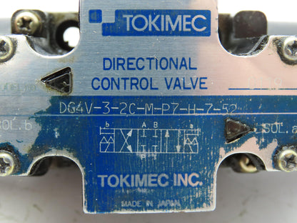 Tokimec DG4V-3-2C-M-P7-H-7-52 Directional Control Solenoid Valve 4/3 24V