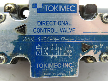 Tokimec DG4V-3-2C-M-P7-H-7-52 Directional Control Solenoid Valve 4/3 24V