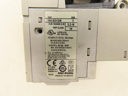 Allen Bradley 100-C12E*400 Contactor Overload Relay 193-ED1DB 24V 600V 32A