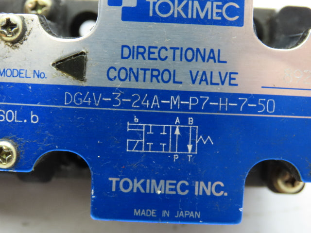 Tokimec DG4V-3-24A-M-P7-H-7-50 Directional Control Single Solenoid Valve 4/2 24V
