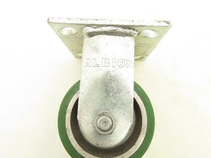 Albion PD0420019 Locking Swivel Caster 4" Wheel 2"Wide Polyurethane Set of 4