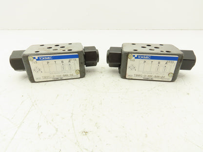 Tokimec TGMPC-3-ABK-BAK-50 Hydraulic Check Valve Sandwich Plate D03  Lot of 2