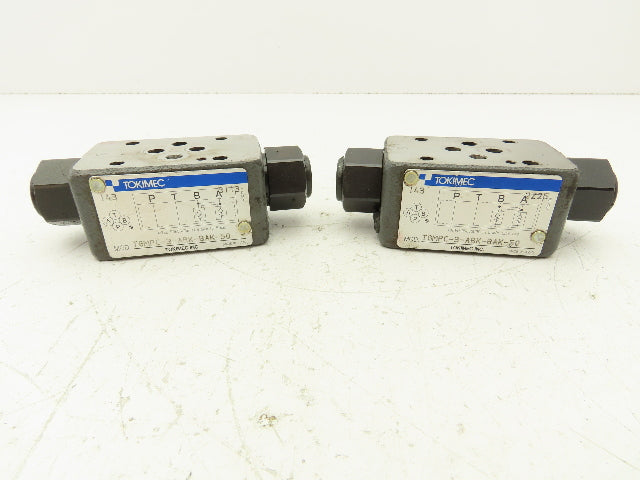 Tokimec TGMPC-3-ABK-BAK-50 Hydraulic Check Valve Sandwich Plate D03  Lot of 2