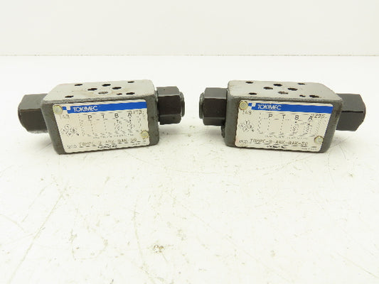 Tokimec TGMPC-3-ABK-BAK-50 Hydraulic Check Valve Sandwich Plate D03  Lot of 2