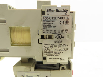 Allen Bradley 100-C12D*400 Contactor Overload Relay 193-ED1DB 24V Coil 32A 600V