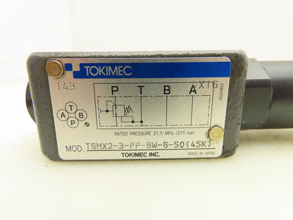 Tokimec TGMX2-3-PP-BW-G-50 Hydraulic Reducing Relief Valve Sandwich Plate D03