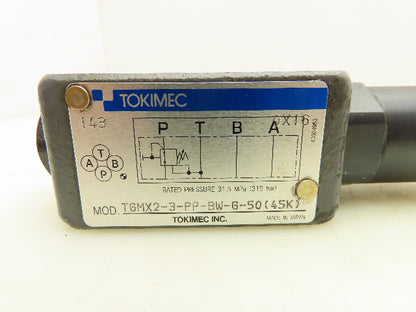 Tokimec TGMX2-3-PP-BW-G-50 Hydraulic Reducing Relief Valve Sandwich Plate D03