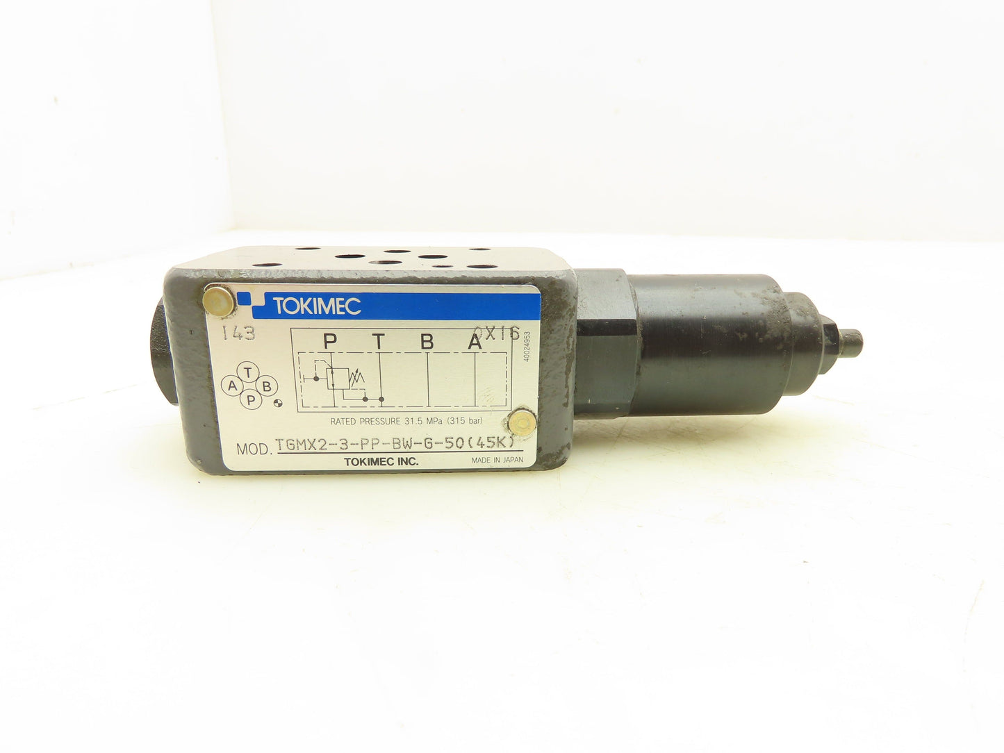 Tokimec TGMX2-3-PP-BW-G-50 Hydraulic Reducing Relief Valve Sandwich Plate D03