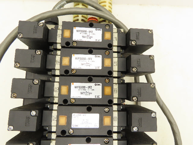 SMC NVV5FS3 Pneumatic 8-Station Manifold 5/2 Solenoid Valves NVFS3200-5FZ