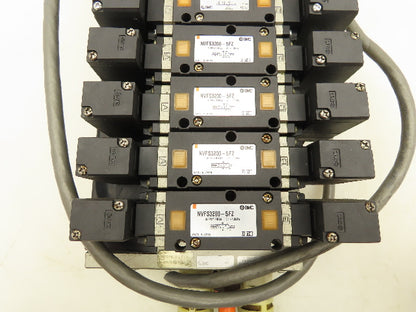 SMC NVV5FS3 Pneumatic 8-Station Manifold 5/2 Solenoid Valves NVFS3200-5FZ