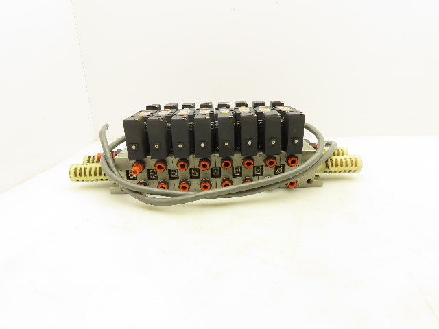 SMC NVV5FS3 Pneumatic 8-Station Manifold 5/2 Solenoid Valves NVFS3200-5FZ