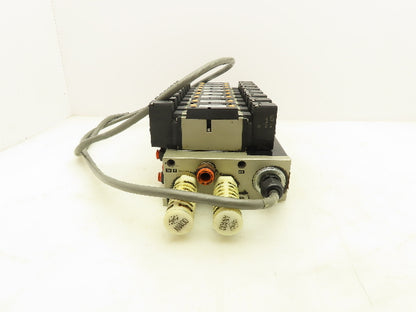 SMC NVV5FS3 Pneumatic 8-Station Manifold 5/2 Solenoid Valves NVFS3200-5FZ