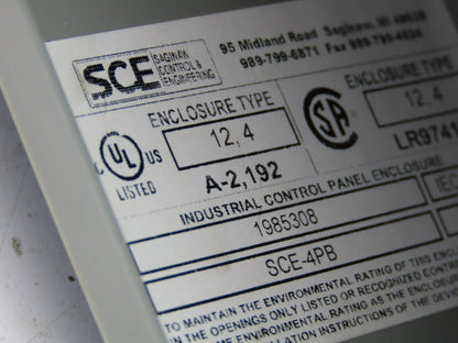 Saginaw SCE-4PB Push Button Electrical Enclosure 4 Station Control Banner E-Stop
