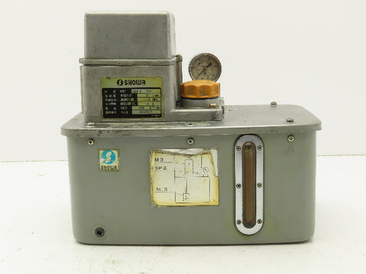 Showa LCB4 7661 Lubrication Oil Pump Machine Oiler 6L Steel Tank 0.1 L/Min 200V