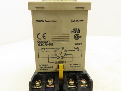 Omron H3CR-F8 Solid-State Timer Relay Socket 100-240V 0.5 Sec-30 Hours