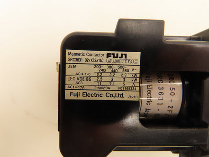 Fuji Electric SRC3631-02/X Magnetic Contactor 120V Coil Lot of 2
