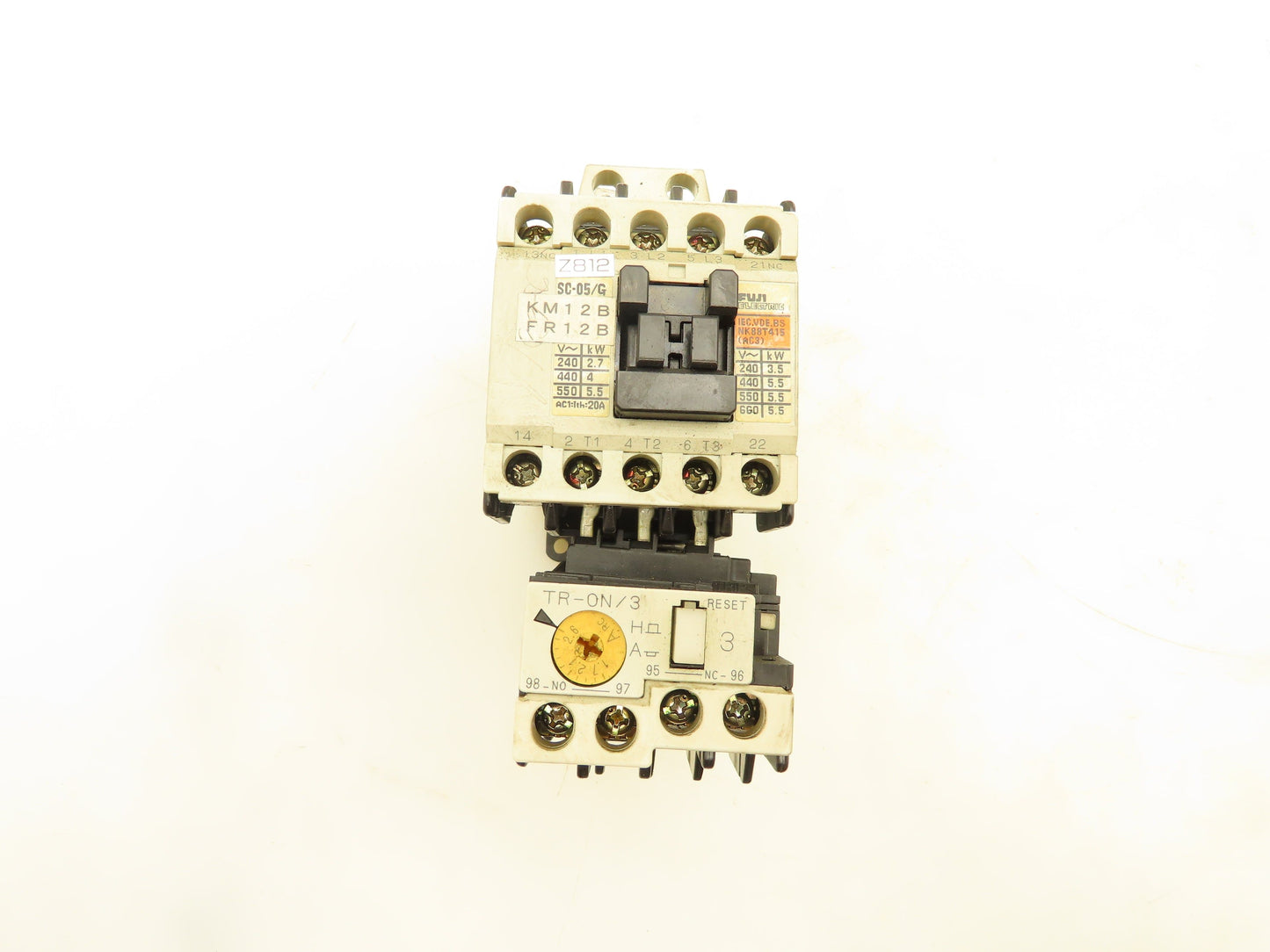 Fuji Electric SC-05/G Contactor Overload Relay TR-0N/3 24V Coil 600V Lot of 5