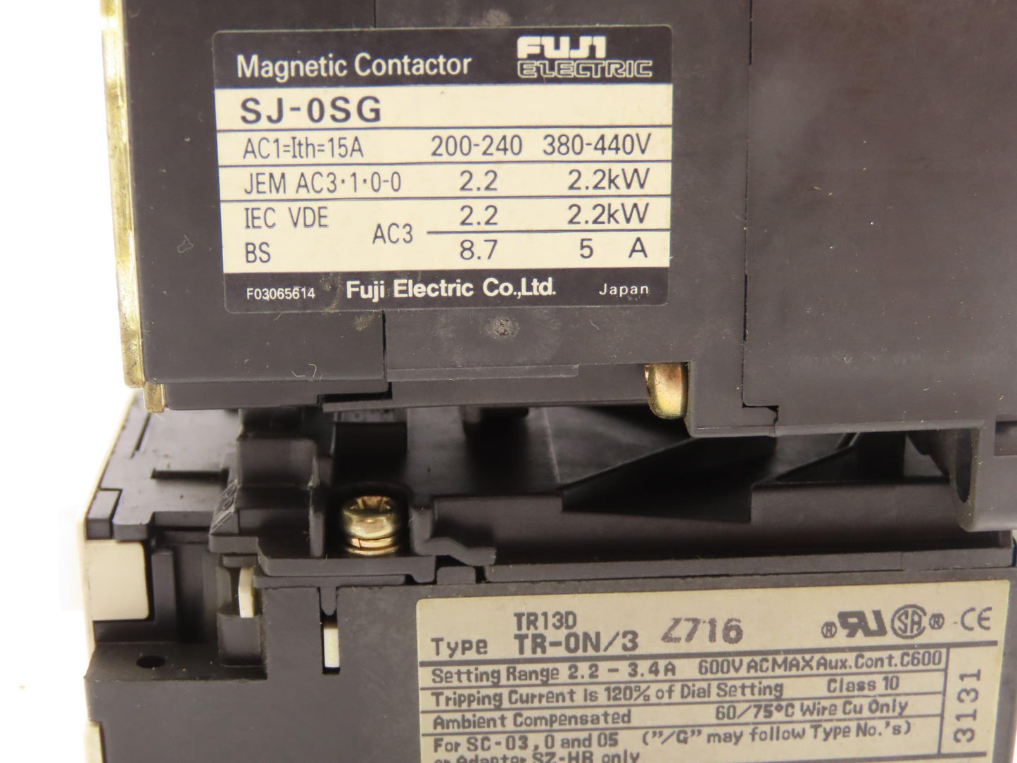 Fuji Electric SJ-OSG Contactor Overload Relay 15A 240-440V Lot of 4