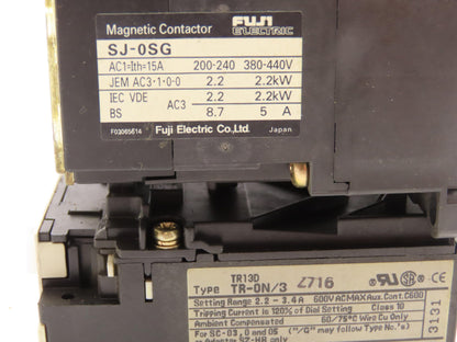 Fuji Electric SJ-OSG Contactor Overload Relay 15A 240-440V Lot of 4