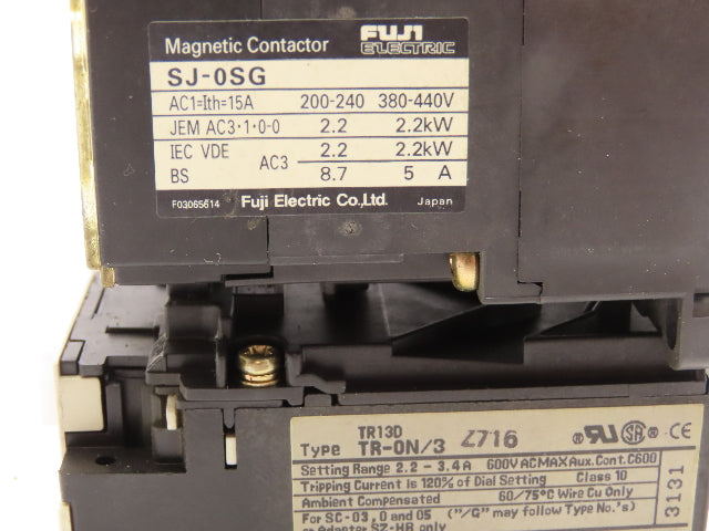 Fuji Electric SJ-OSG Contactor Overload Relay 15A 240-440V Lot of 4