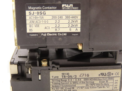 Fuji Electric SJ-OSG Contactor Overload Relay 15A 240-440V Lot of 4