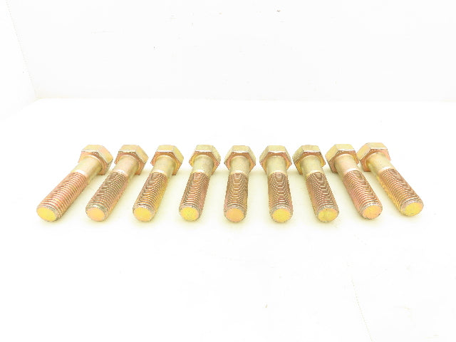 PFC 1"-8 x 4" Grade L9 Hex Head Cap Screw Bolt Zinc Yellow Coarse Lot of 9