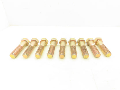 PFC 1"-8 x 4" Grade L9 Hex Head Cap Screw Bolt Zinc Yellow Coarse Lot of 9
