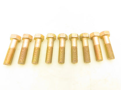 PFC 1"-8 x 4" Grade L9 Hex Head Cap Screw Bolt Zinc Yellow Coarse Lot of 9