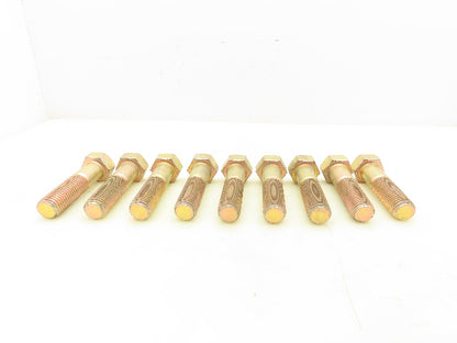 PFC 1"-8 x 4" Grade L9 Hex Head Cap Screw Bolt Zinc Yellow Coarse Lot of 9