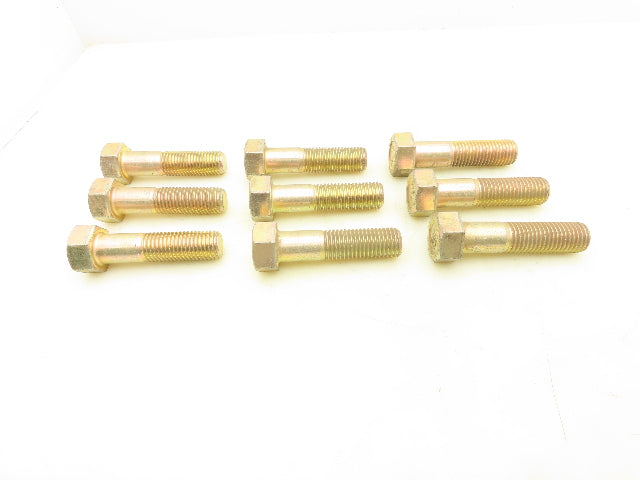 PFC 1"-8 x 4" Grade L9 Hex Head Cap Screw Bolt Zinc Yellow Coarse Lot of 9