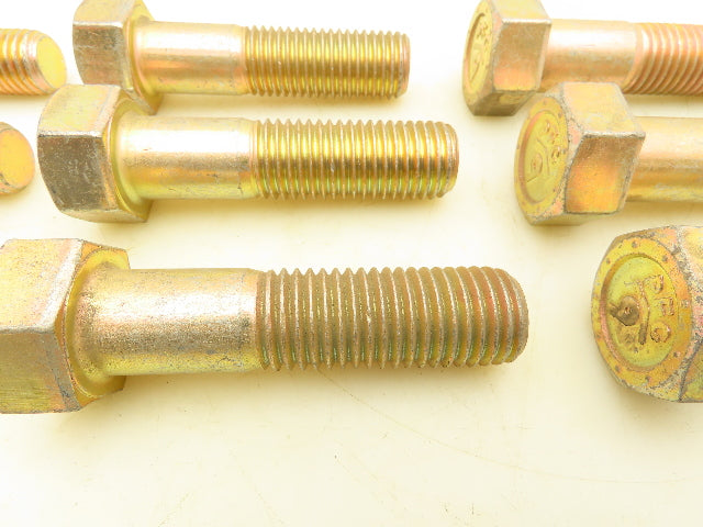 PFC 1"-8 x 4" Grade L9 Hex Head Cap Screw Bolt Zinc Yellow Coarse Lot of 9