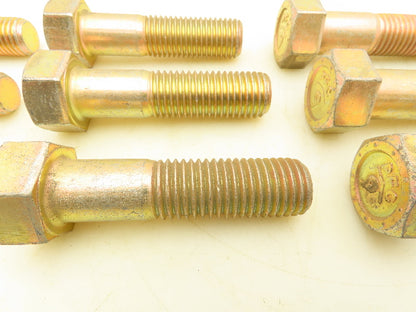 PFC 1"-8 x 4" Grade L9 Hex Head Cap Screw Bolt Zinc Yellow Coarse Lot of 9