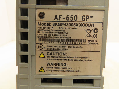 General Electric 131H7017 Variable Frequency Drive VFD 5Hp 480V 3Ph AF-650 GP