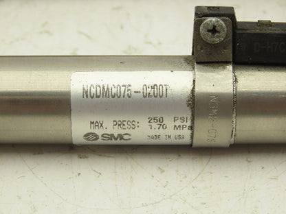 SMC NCDMC075-0200T Air Cylinder 2" Stroke Single Acting Spring Return  Lot of 2