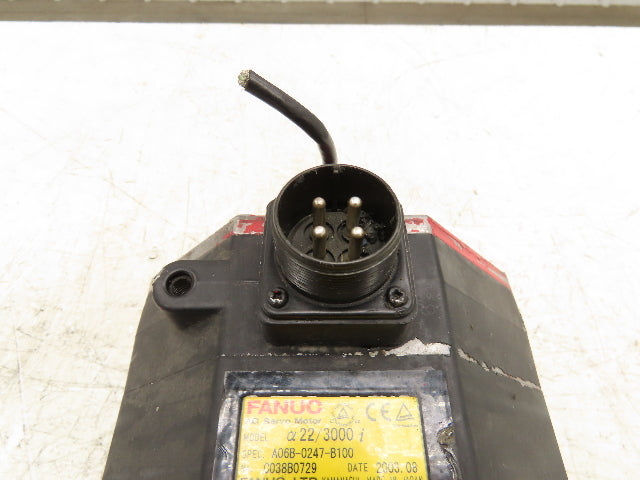 Fanuc A06B-0247-B100 AC Servo Motor 4kW 230V 3000 RPM 3PH Encoder A860-2000-T301