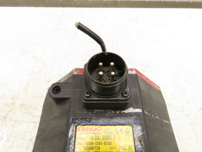 Fanuc A06B-0247-B100 AC Servo Motor 4kW 230V 3000 RPM 3PH Encoder A860-2000-T301