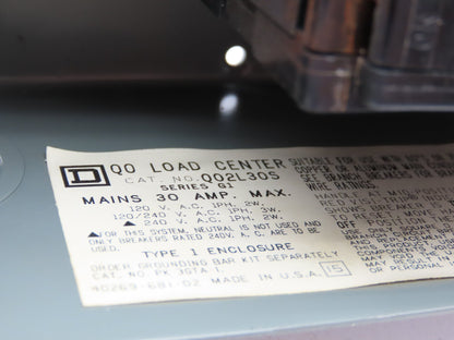 Square D Q02L30S Circuit Breaker Enclosure 30A 120/240V Lot of 2